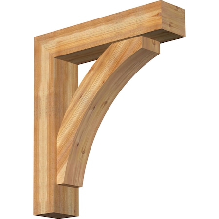 Ekena Millwork Thorton Block Rough Sawn Bracket w/ Offset Brace, Western Red Cedar, 8"W x 36"D x 40"H BKT0806X36X40THR05RWR